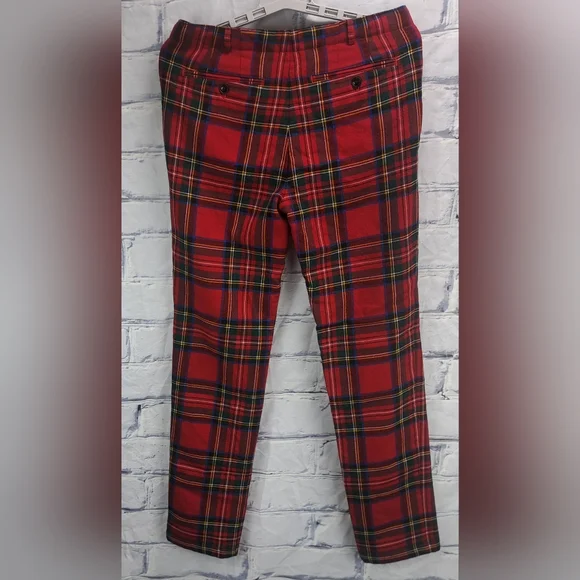 Burberry Children Boys Wool Dress Pants Red Tartan Plaid Winter Lined 14Y 29"W - Picture 3 of 16
